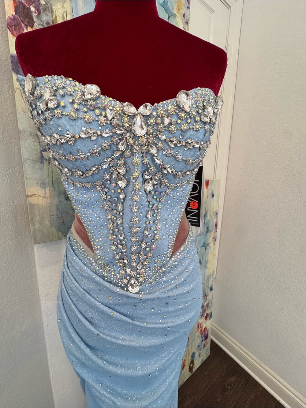 NWT Jovani Strapless Gown with Beaded Bust D5414 2026 Collection - Picture 6 of 13